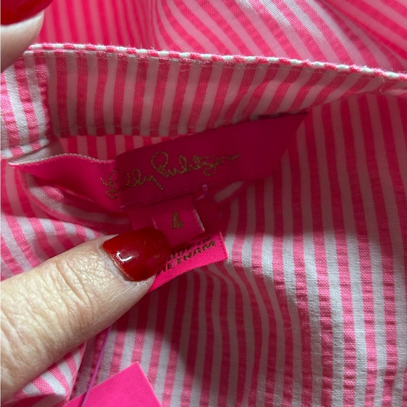 NWT Lilly Pulitzer Carla Harbor Striped Dress Roxie pink size 4 preppy flirty - Picture 8 of 13